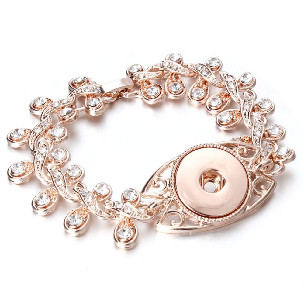 Snap Bracelet for Snap Jewelry with crystals